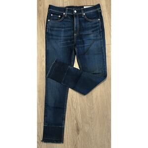 NWT Rag & Bone Jean Women's 10 Inch Capri Leg Stanwix Wash Jeans Blue -Size 30